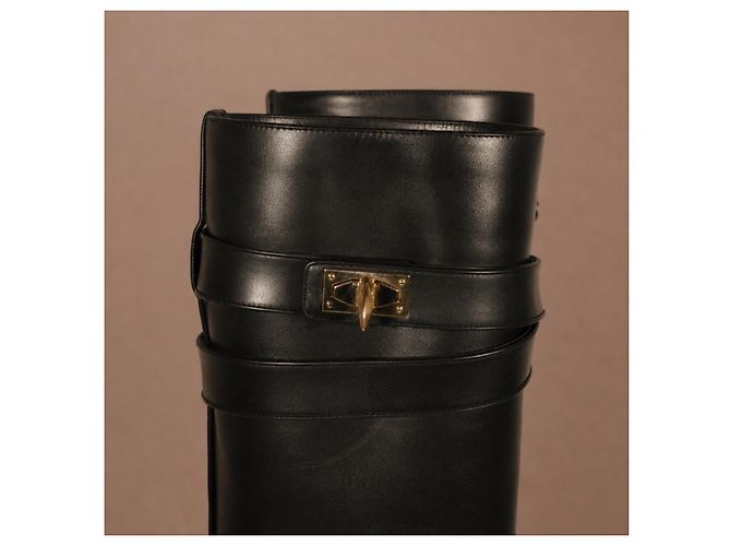 Stivaletti Givenchy Shark Lock in pelle nera - vista 7