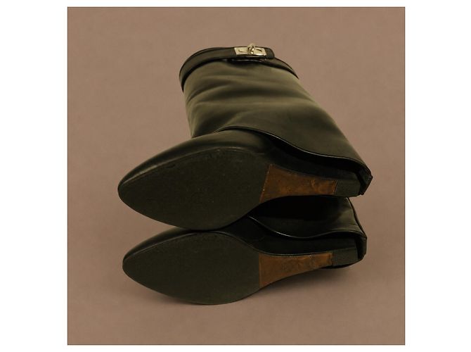 Givenchy Shark Lock Black Leather Ankle Boots - view 8