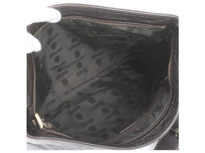 Borsa a tracolla in pelle Gucci Guccissima - vista 8