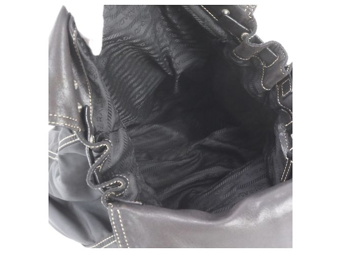 Borsa Tote Prada in nylon Tessuto e pelle - vista 7
