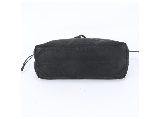 Borsa Tote Prada in nylon Tessuto e pelle nera - vista 6