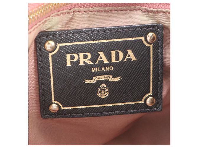 Borsa Tote Prada in nylon Tessuto e pelle nera - vista 9