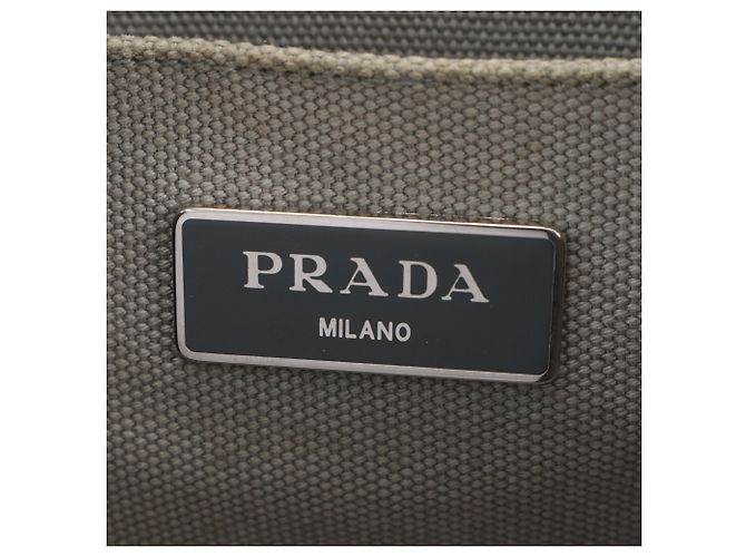 Borsa Tote 2-Way Prada Triangle Logo Canapa - vista 11