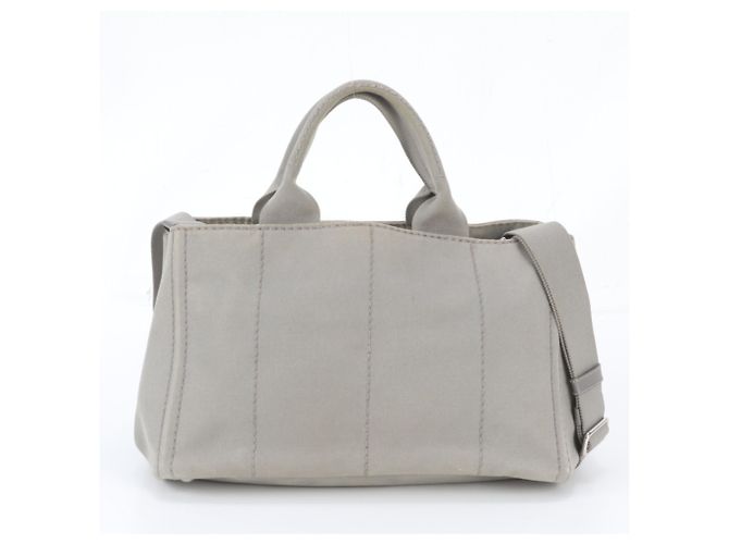 Borsa Tote 2-Way Prada Triangle Logo Canapa - vista 4