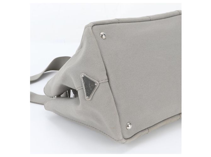 Borsa Tote 2-Way Prada Triangle Logo Canapa - vista 6