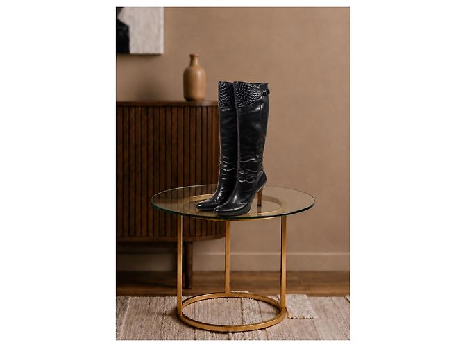 Stivali alti Gucci in pelle nera e coccodrillo - vista 14