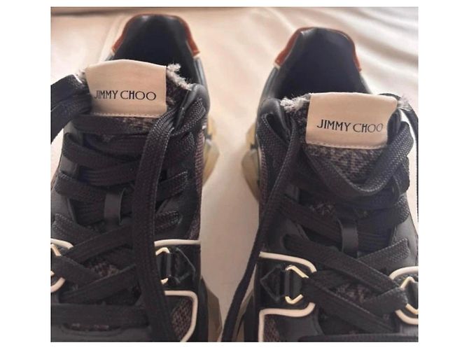 Jimmy Choo Sneakers Diamond Light Pelle e Tessuto Nero - vista 2