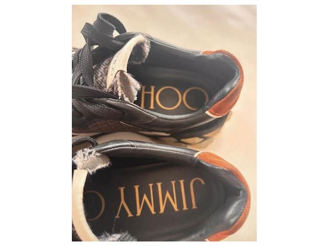 Jimmy Choo Sneakers Diamond Light Pelle e Tessuto Nero - vista 4