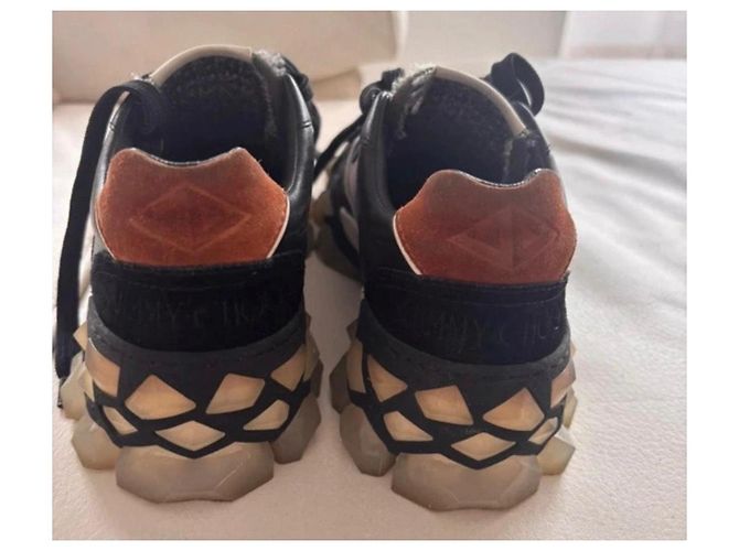 Jimmy Choo Sneakers Diamond Light Pelle e Tessuto Nero - vista 5