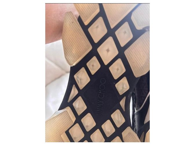 Jimmy Choo Sneakers Diamond Light Pelle e Tessuto Nero - vista 6
