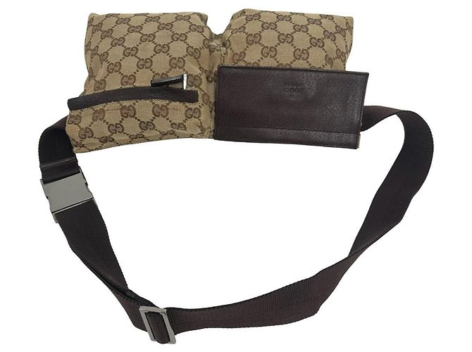 Borsa a tracolla in pelle e tela GG Pattern Gucci - vista 3