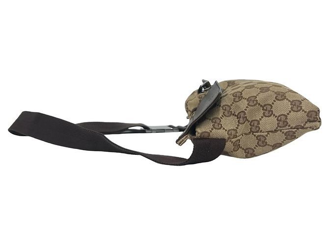 Borsa a tracolla in pelle e tela GG Pattern Gucci - vista 4