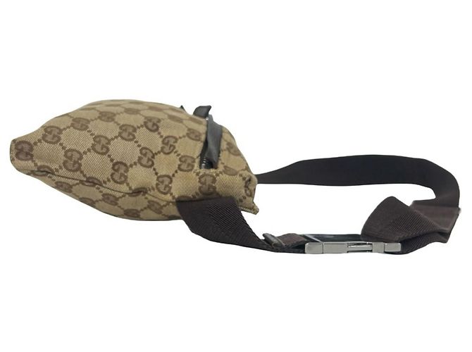 Borsa a tracolla in pelle e tela GG Pattern Gucci - vista 5