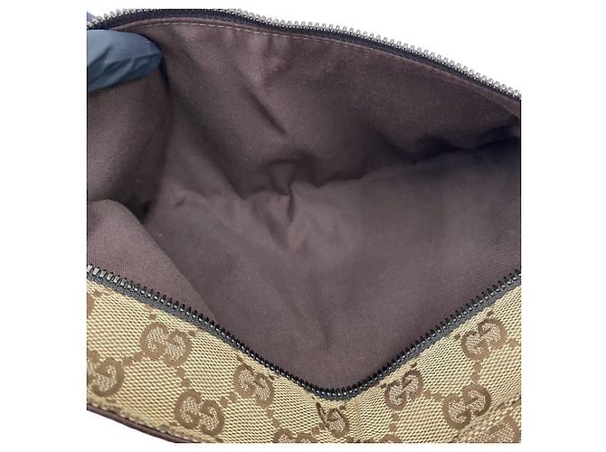 Borsa a tracolla in pelle e tela GG Pattern Gucci - vista 8