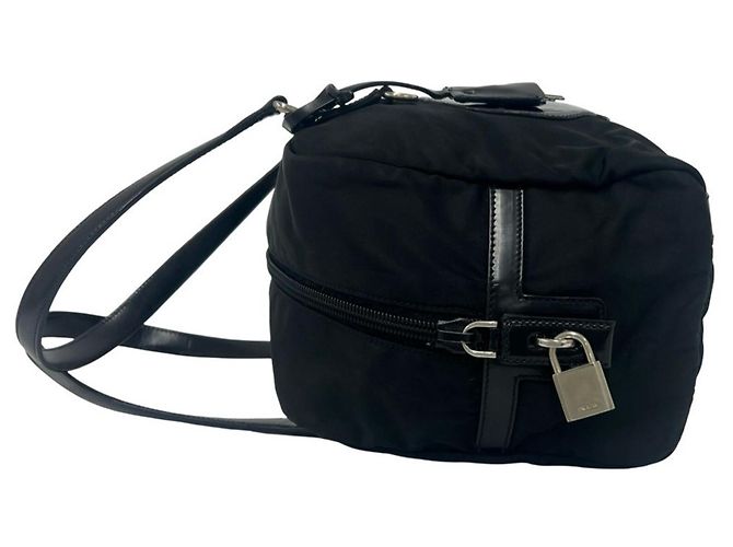Mini borsa Boston Prada con logo impresso - vista 4