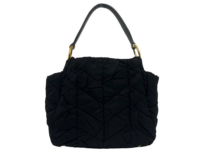 Borsa a tracolla in nylon trapuntato con logo Prada - vista 2