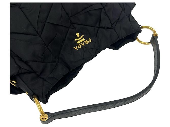 Borsa a tracolla in nylon trapuntato con logo Prada - vista 3