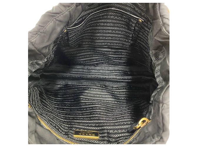 Borsa a tracolla in nylon trapuntato con logo Prada - vista 8