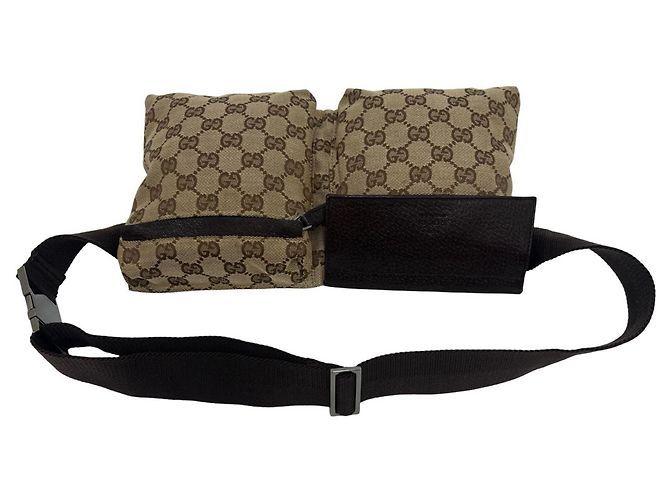 Borsa a tracolla in pelle e tela GG Pattern Gucci - vista 3