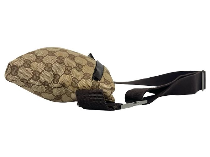 Borsa a tracolla in pelle e tela GG Pattern Gucci - vista 5