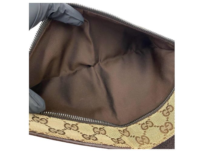Borsa a tracolla in pelle e tela GG Pattern Gucci - vista 8