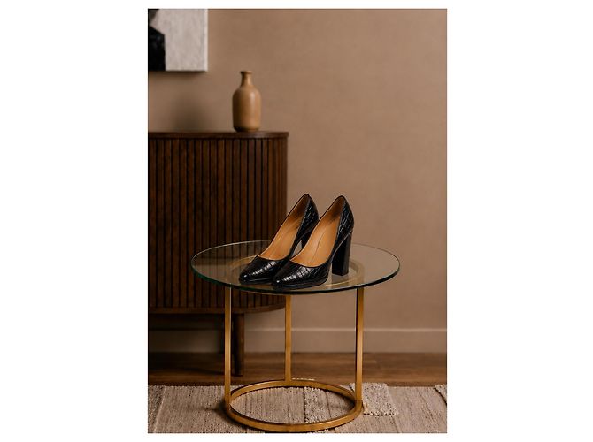 Hermès Décolleté in pelle di coccodrillo nera - vista 13