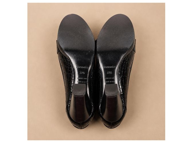 Hermès Pumps aus schwarzem Krokodilleder - Ansicht 9