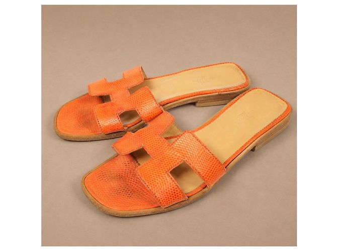 Hermès Oran Sandali Lucertola Orange - vista 2