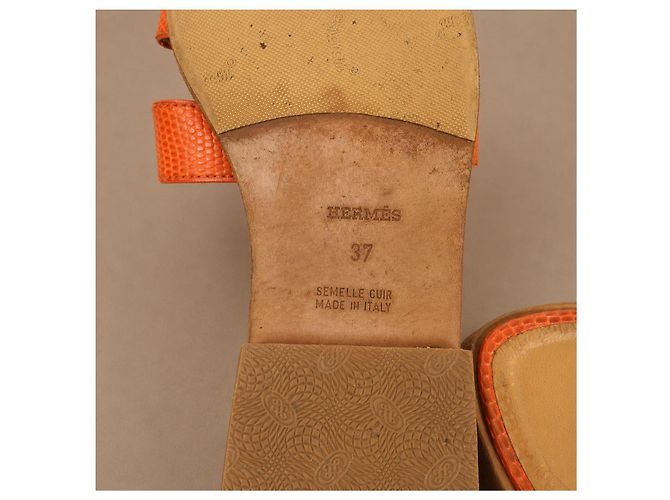Hermès Oran Sandali Lucertola Orange - vista 6