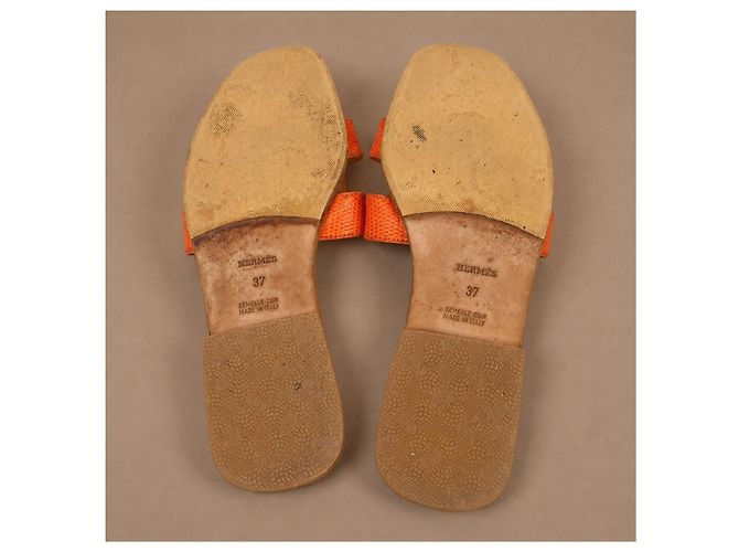 Hermès Oran Sandali Lucertola Orange - vista 7