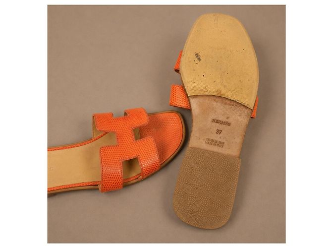 Hermès Oran Sandali Lucertola Orange - vista 8