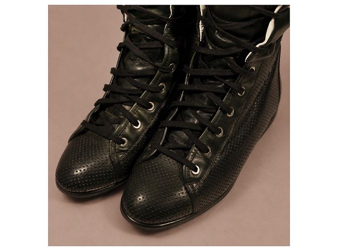 Chanel Botas altas de piel negra - vista 11