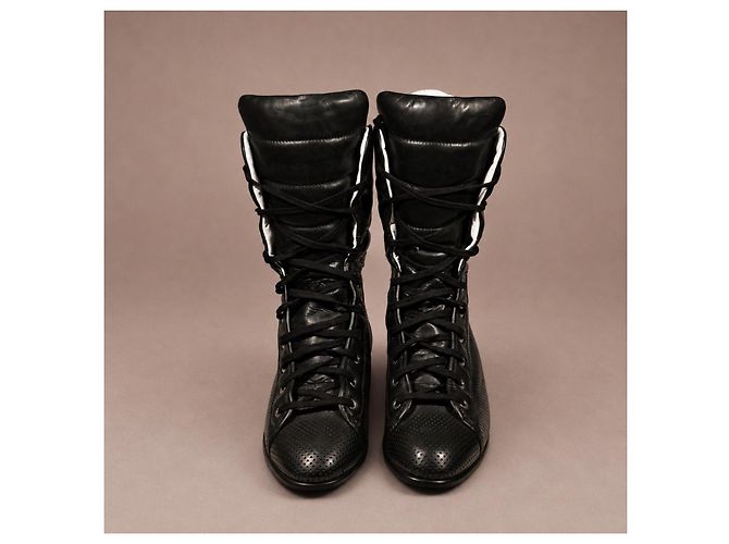 Chanel Botas altas de piel negra - vista 2