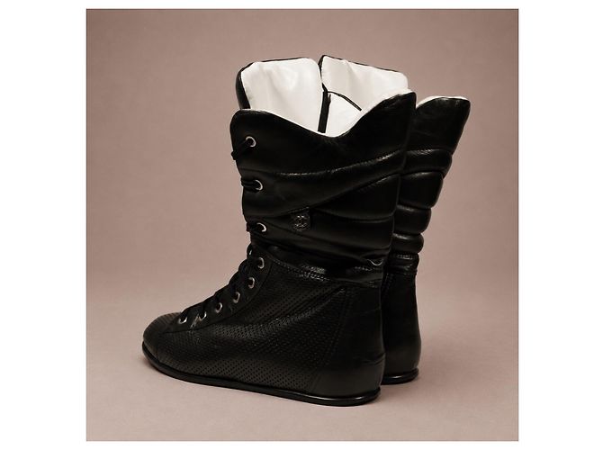 Chanel Botas altas de piel negra - vista 5