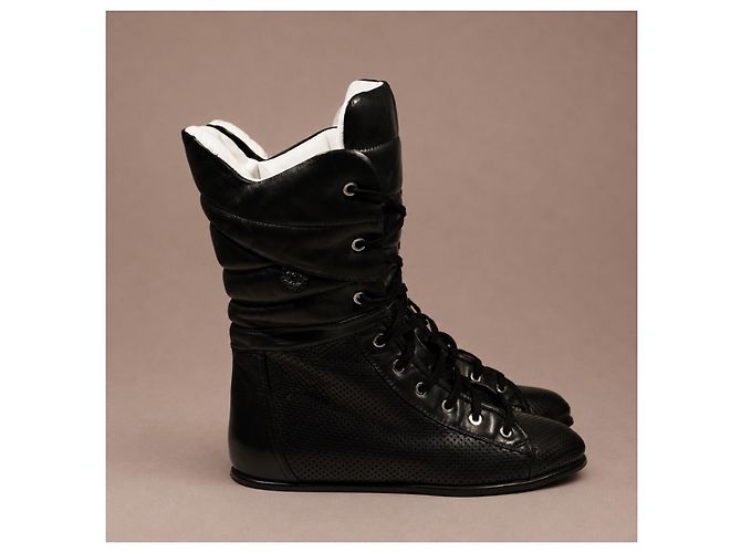 Chanel Botas altas de piel negra - vista 8
