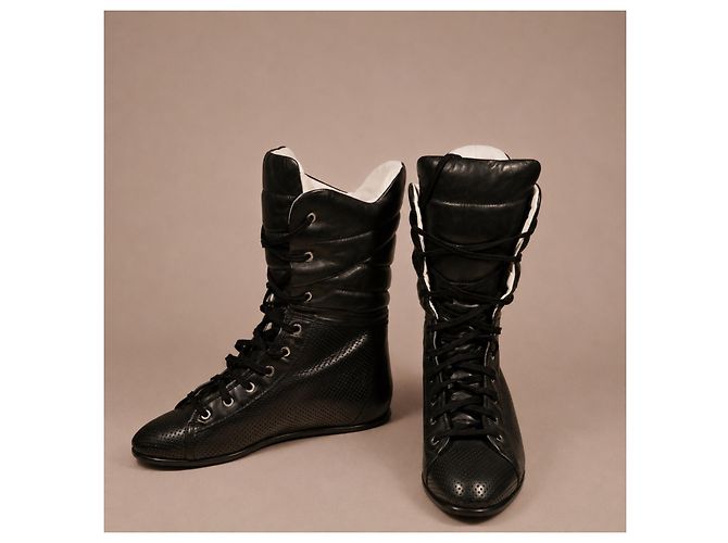 Chanel Botas altas de piel negra - vista 9