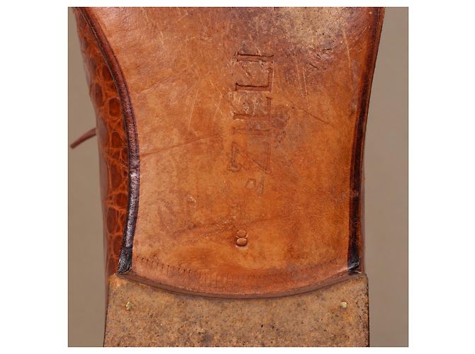 Zilli Scarpe Oxford in pelle di coccodrillo marrone - vista 15
