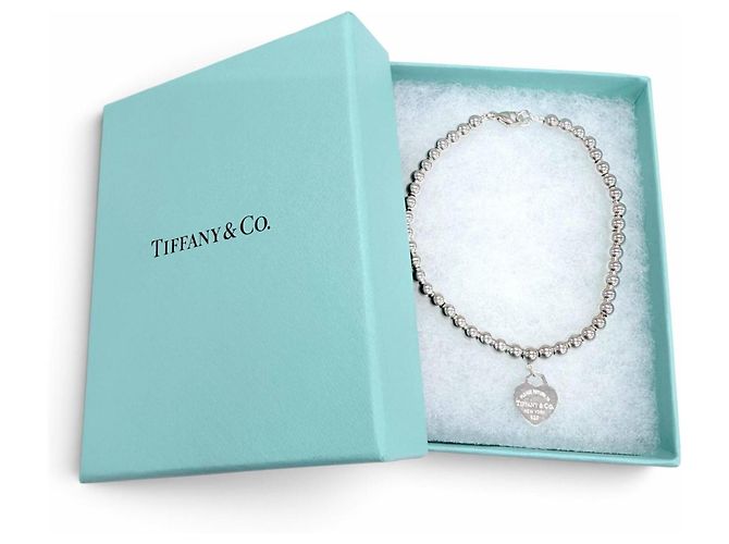 Autre Marque Tiffany & Co. Bracciale a catena a palline con ciondolo a cuore Return to Mini - vista 2