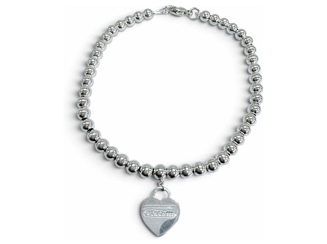 Autre Marque Tiffany & Co. Bracciale a catena a palline con ciondolo a cuore Return to Mini - vista 3