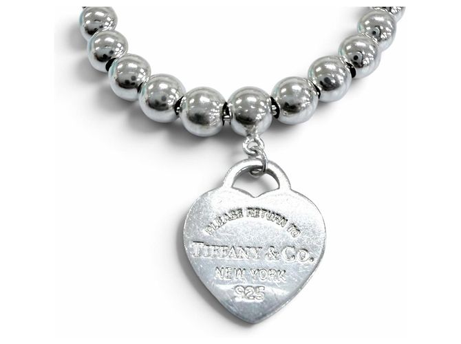 Autre Marque Tiffany & Co. Bracciale a catena a palline con ciondolo a cuore Return to Mini - vista 5