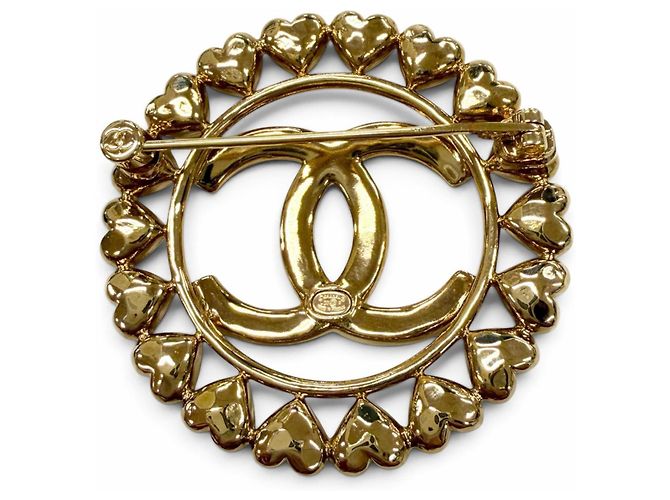 Spilla Chanel Gold Coco Mark Heart Circle - vista 3