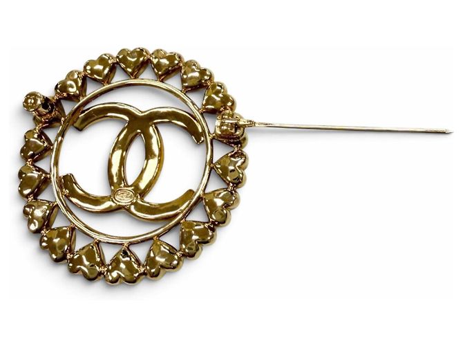 Spilla Chanel Gold Coco Mark Heart Circle - vista 5