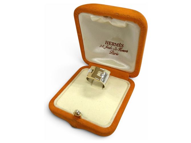 Hermès Anello Hermes Vintage SV925 750 New Hercules H Logo - vista 2