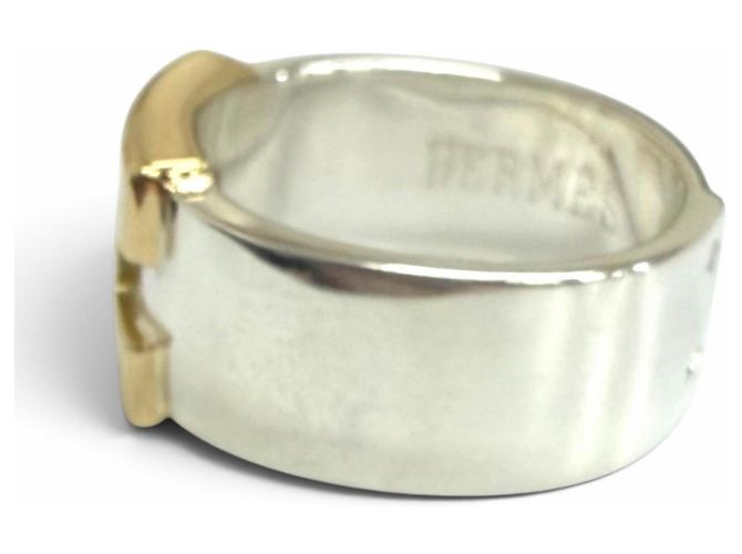 Hermès Anello Hermes Vintage SV925 750 New Hercules H Logo - vista 4