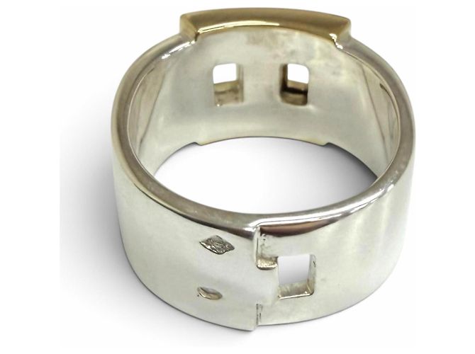 Hermès Anello Hermes Vintage SV925 750 New Hercules H Logo - vista 5