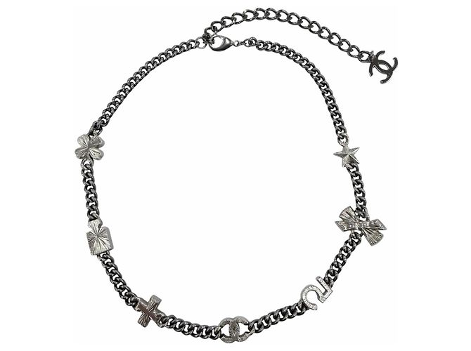Collana Chanel A22P in metallo Coco Mark con strass - vista 2