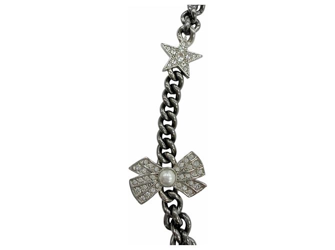 Collana Chanel A22P in metallo Coco Mark con strass - vista 5