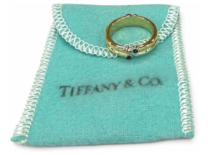 Autre Marque Tiffany & Co. Ringband aus 18K Gold, Saphir und Rubin - Ansicht 2