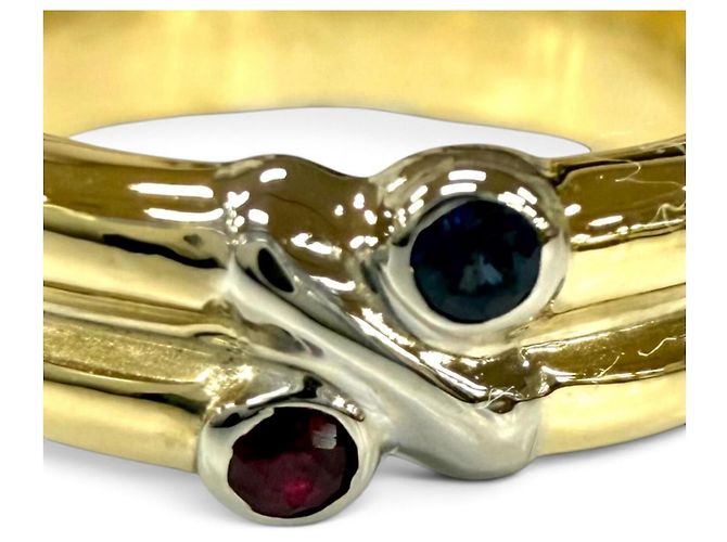 Autre Marque Tiffany & Co. Ringband aus 18K Gold, Saphir und Rubin - Ansicht 6