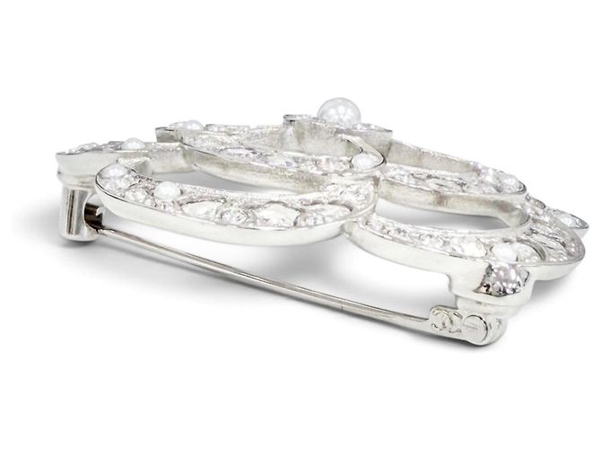 Spilla Camelia Argento Chanel A25P AB9720 - vista 4